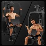 Home Gym,Multifunctional Workout Machine with 160LB Weight Stack,Workout Station for Full Body Strength Training,Exercise Equipment for Home, Black