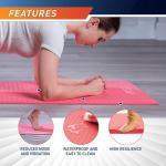Circuit Fitness by Marcy 1/4-inch (6mm) Non Slip Multi-Purpose Exercise Yoga Mat with Carrying Strap - Sakura Pink