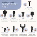 LifePro Sonic Pro Percussion Massage Gun - Deep Tissue Muscle Massager for Athletes with 8 Attachments for Neck and Back - Handheld Electric Back Massager