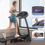 THERUN Incline Treadmill, Treadmill for Running and Walking, 300 lbs Weight Capacity Folding Treadmill with 0-15% Auto Incline, Wide Belt, 3.5HP, App, Heart Rate, Black