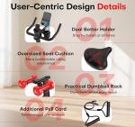 CHAOKE Exercise Bike, Quiet Adjustable Magnetic Stationary Bike for Home Cardio with App Compatible, 350LB Weight Capacity Indoor Cycling Bike with Large Seat, Dumbbell Rack, Pull Cords & LCD Display