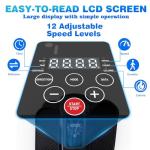 Under Desk Elliptical Exercise Machine, Electric Under-Desk Elliptical for Seniors - Mini Ellipse Leg Exerciser with 12-Speed Touch Screen, Remote Control & Reversible Motion (Black)