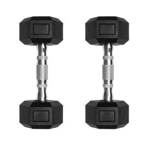 Ritfit 5-650 LBS PVC Encased Hex Dumbbell Sets with Optional Rack for Home Gym, Hand weight with Chrome Handle for Strength Training,Workouts,5LB
