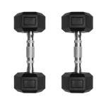 Ritfit 5-650 LBS PVC Encased Hex Dumbbell Sets with Optional Rack for Home Gym, Hand weight with Chrome Handle for Strength Training,Workouts,5LB