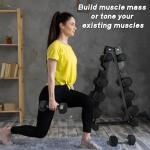 Ritfit 5-650 LBS PVC Encased Hex Dumbbell Sets with Optional Rack for Home Gym, Hand weight with Chrome Handle for Strength Training,Workouts,5LB