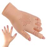 Anti-Callus & Pain Relief Soft Gel Workout Gloves for Men & Women - Honeycomb Ultra Breathable Cushioning Exercise Gloves - Anti-Slip Fitness Gloves for Strength Training, Cycling (Beige, Medium)