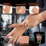 Anti-Callus & Pain Relief Soft Gel Workout Gloves for Men & Women - Honeycomb Ultra Breathable Cushioning Exercise Gloves - Anti-Slip Fitness Gloves for Strength Training, Cycling (Beige, Medium)