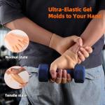 Anti-Callus & Pain Relief Soft Gel Workout Gloves for Men & Women - Honeycomb Ultra Breathable Cushioning Exercise Gloves - Anti-Slip Fitness Gloves for Strength Training, Cycling (Beige, Medium)