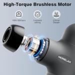 Morelax Mini Massage Gun, Percussion Muscle Massager for Back Pain Relief, Compact Sports Travel Massage Gun with 6 Massage Heads 4 Speeds, Gift for Her, Home, Athletes