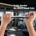 Anti-Callus & Pain Relief Soft Gel Workout Gloves for Men & Women - Honeycomb Ultra Breathable Cushioning Exercise Gloves - Anti-Slip Fitness Gloves for Strength Training, Cycling (Beige, Medium)