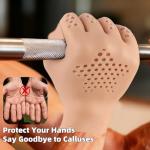 Anti-Callus & Pain Relief Soft Gel Workout Gloves for Men & Women - Honeycomb Ultra Breathable Cushioning Exercise Gloves - Anti-Slip Fitness Gloves for Strength Training, Cycling (Beige, Medium)