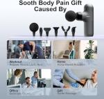 Morelax Mini Massage Gun, Percussion Muscle Massager for Back Pain Relief, Compact Sports Travel Massage Gun with 6 Massage Heads 4 Speeds, Gift for Her, Home, Athletes