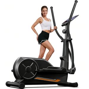 CURSOR FITNESS Elliptical Exercise Machine, Elliptical Machine for Home with 8 Levels Resistance, Silent Magnetic Elliptical Trainer with 12" Stride and LCD Monitor Max 330Lbs