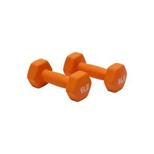 Amazon Basics Neoprene Dumbbell Hand Weights, 6 Pounds, Pair, Orange