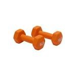 Amazon Basics Neoprene Dumbbell Hand Weights, 6 Pounds, Pair, Orange