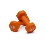 Amazon Basics Neoprene Dumbbell Hand Weights, 6 Pounds, Pair, Orange