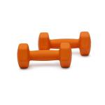 Amazon Basics Neoprene Dumbbell Hand Weights, 6 Pounds, Pair, Orange