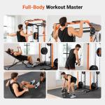 YOLEO NEW Smith Machine with Independent Dual-Pulley System, 1800LB Adjustable Cable Crossover Squat Rack, Multi-Functional Power Cage for Home Gym with More Workout Equipment LAT Pulldown Bar&Dip Bar