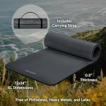 Retrospec Solana Yoga Mat 1/2" Thick w/Nylon Strap for Men & Women - Non Slip Excercise Mat for Yoga, Pilates, Stretching, Floor & Fitness Workouts