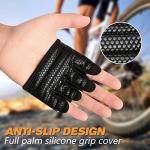 RYMNT Minimal Workout Gloves,Short Micro Weight Lifting Gloves Grip Pads with Full Palm Protection & Extra Grip for Men Women Weightlifting,Gym,Cross Training,Powerlifting,WODs.Leopard-Medium