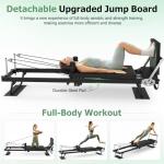 XDDIAS Pilates Reformer 91.3" Large Foldable Reformer Pilates Machine with Longer Slide Rails, Jump Board, 2 Resistance Combinations, 6.2' Height Friendly Pilates Equipment for Home Gym, Up to 400 LBS