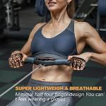 RYMNT Minimal Workout Gloves,Short Micro Weight Lifting Gloves Grip Pads with Full Palm Protection & Extra Grip for Men Women Weightlifting,Gym,Cross Training,Powerlifting,WODs.Leopard-Medium