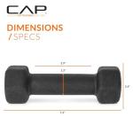 CAP Barbell 5 LB Neoprene Dumbbell Hand Weights - Pair | Black