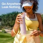 ENCOOL Insulated Water Bottle with Straw Stainless Steel Water Bottle, Leak-Proof, BPA-Free, Double Wall Vacuum Keeps Cold for 24 Hours for Sports, Travel, School (26 oz, Cotton Candy)