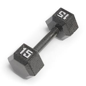 Marcy 15lb Cast Iron Hex Dumbbell, Single, IV-2015