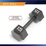 Marcy 15lb Cast Iron Hex Dumbbell, Single, IV-2015