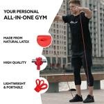 3DActive Pull Up Assist Band - Resistance Band for Strength Training, Powerlifting, Body Stretching, Crossfit - Exercise Guide Included - 10 to 35lbs - Red.