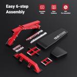 YOLEO Commercial Adjustable Weight Bench - MAX 2300LBS Heavy Duty Workout Bench for Home Gym, Decline/Flat/Incline Bench Press 2.4" Thick Pad(6-Step Assembly) (Red)