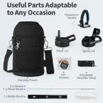 WixByti 64 oz Insulated Water Bottle with Straw (Cold for 48 Hrs), Half Gallon Stainless Steel Triple Wall Vacuum Sports Water Jug, Leakproof Hydro Cup Flask with Straw Spout Lids & DIY Stickers