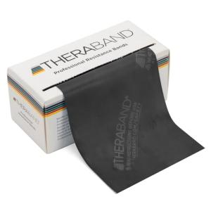 THERABAND Resistance Bands, 6 Yard Roll Professional Latex Elastic Band For Upper & Lower Body, Core Exercise, Physical Therapy, Pilates, Home Workouts, Rehab, Black, Special Heavy, Level 6