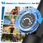 FOUSAE Elliptical Exercise Machine for Home, 16-Level Magnetic Resistance Elliptical Trainer with Hyper-Quiet Drive, 15.5IN AStride, LCD Monitor & App Support, 350LBS Weight Capacity