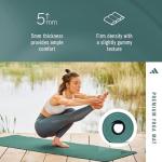 Adidas Premium Yoga Mat, Firm-Density Workout Mat, 5 mm