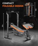 Multi-Function 6 in 1 Weight Bench Set - Leg Press, Preacher Curl Rack, Adjustable Workout Bench & Squat Rack for Full Body Exercise, Fitness Strength Training for Home Gym