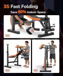 Multi-Function 6 in 1 Weight Bench Set - Leg Press, Preacher Curl Rack, Adjustable Workout Bench & Squat Rack for Full Body Exercise, Fitness Strength Training for Home Gym
