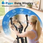FOUSAE Elliptical Exercise Machine for Home, 16-Level Magnetic Resistance Elliptical Trainer with Hyper-Quiet Drive, 15.5IN AStride, LCD Monitor & App Support, 350LBS Weight Capacity