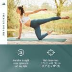 Adidas Premium Yoga Mat, Firm-Density Workout Mat, 5 mm