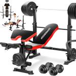 6-in-1 Weight Bench Set with Squat Rack