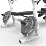 Marcy Olympic Workout Bench for Home Gym Strength Training Equipment with Preacher Curl Pad and Weight Rack Storage, White/Black