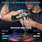 TOLOCO Massage Gun, Deep Tissue Back Massager for Athletes with 10 Massage Heads, Electric Muscle Percussion Massager for Any Pain Relief, FSA and HSA Eligible, Grey