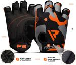 RDX Weight Lifting Gloves Gym Fitness Workout, Anti Slip Padded Palm Elasticated Strength Training Equipment Men Women Half Finger Exercise Bodybuilding Calisthenics Cycling Rowing Climbing