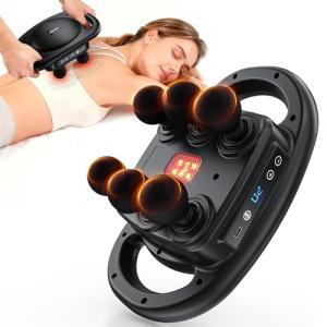 AERLANG Massage Gun Deep Tissue Muscle Massager,Back Massager for Pain Relief,Percussion 6 Heads Massage Tool Handheld Messager with 9 Levels & 4 Modes Christmas Gifts for him her Dad and Mom