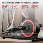 UMAY Elliptical Exercise Machine with 15.5" Stride & Heart Rate Grips, Silent Magnetic Elliptical Trainer for Home with 16 Levels Resistance and LCD Monitor, 350LBS Weight Capacity