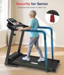 Redliro Walking Treadmill with Long Handrail for Balance, Recovery Fitness Exercise Machine Foldable for Home use with Holder for Phone & Cup,LCD Display, 300 lbs Capacity