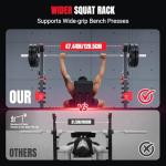 Yoleo 1980LBS 10-in-1 Weight Bench with Rack - Bench Press Set, Leg Extension, Preacher Curl & Flat/Incline/Decline Full Body Workout Bench, Adjustable Olympic Weight Benches for Home Gym(47.44IN WIDE GRIP)