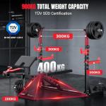 Yoleo 1980LBS 10-in-1 Weight Bench with Rack - Bench Press Set, Leg Extension, Preacher Curl & Flat/Incline/Decline Full Body Workout Bench, Adjustable Olympic Weight Benches for Home Gym(47.44IN WIDE GRIP)