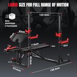 Yoleo 1980LBS 10-in-1 Weight Bench with Rack - Bench Press Set, Leg Extension, Preacher Curl & Flat/Incline/Decline Full Body Workout Bench, Adjustable Olympic Weight Benches for Home Gym(47.44IN WIDE GRIP)